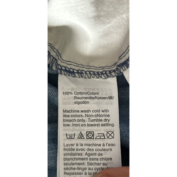 J.Crew Chambray Pants Elastic Waist Drawstring Summer Joggers Size 6 Blue - Picture 7 of 7